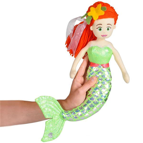 18" Green Mermaid with Red Hair, 1 count