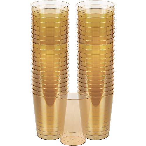 Amscan Disposable BPP Plastic Cup, One Size, Gold