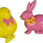 Bunny & Chick 3D Rings - Pink & Yellow Assortment -72 count,  Size 1-1/4"