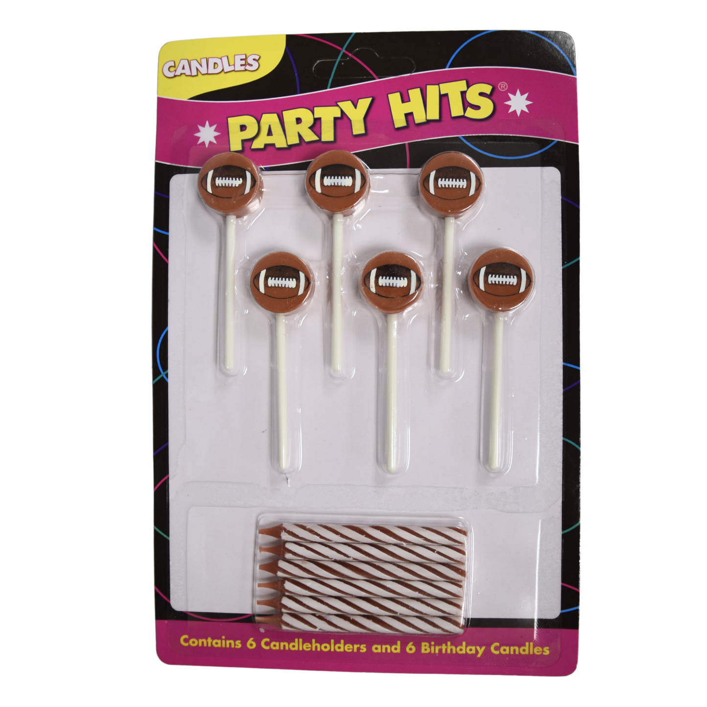 Oasis Supply Wax Football Holder with Birthday Candles, Brown