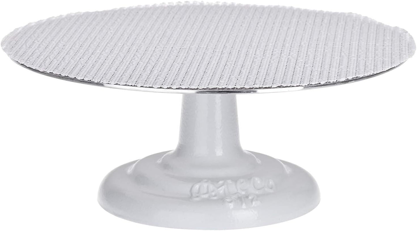 12" Turntable - Standard Decorator's Round - Revolving Cake Turntable / Stand with Cast Iron Base and Aluminum Top