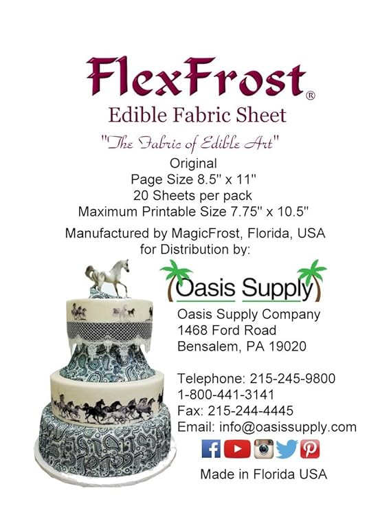 Oasis Supply Magic FlexFrost Edible Image Fabric Icing Sheets