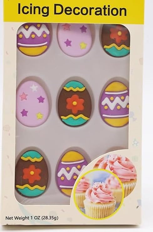 Edible Easter Cupcake Decorations - Easter Sprinkles for Cake Decorating (Eggs ASRT 1) - Easter Cake Bunny Toppers