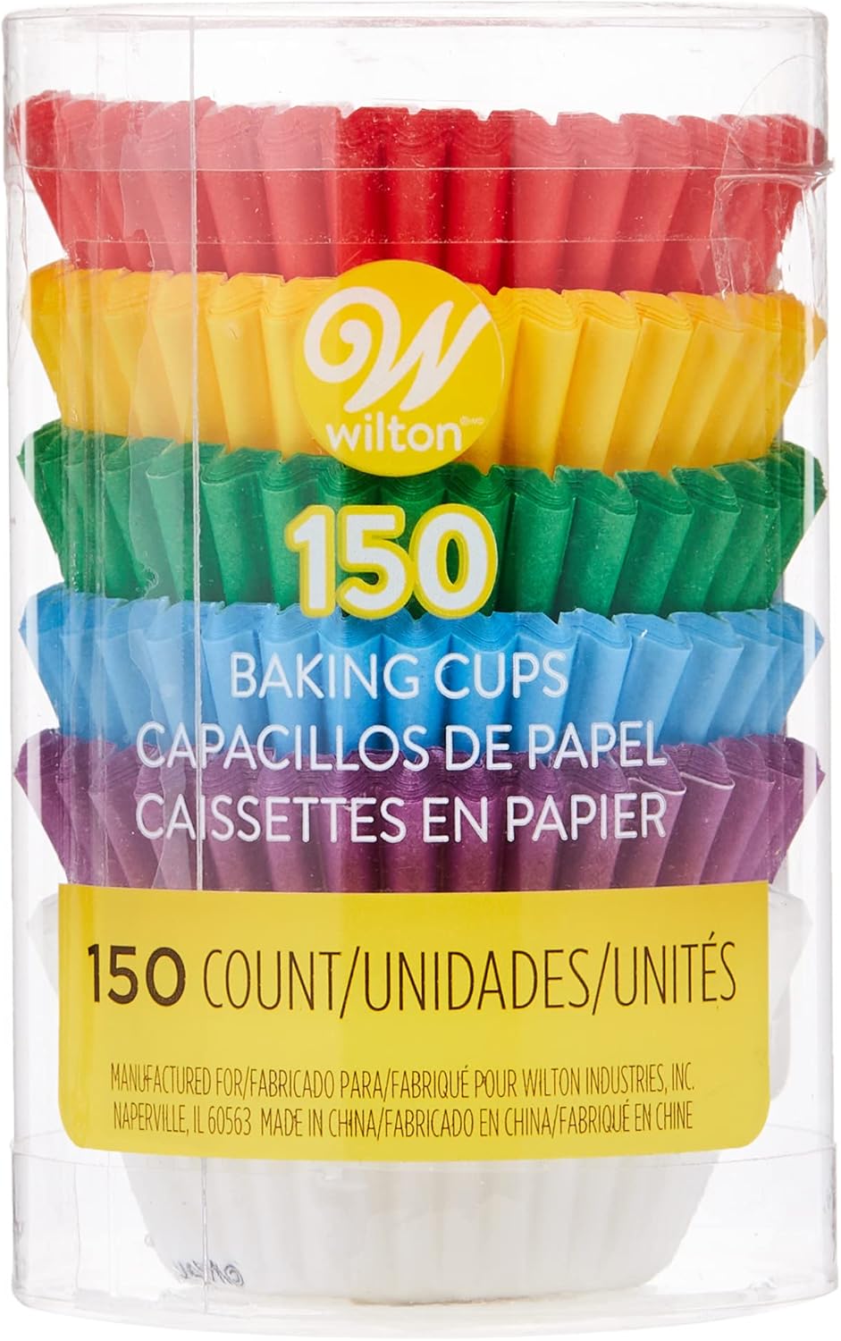 Wilton Mini Size Specialty Baking Cups, 1-1/4'' x 7/8'' - Assorted Rainbow Mini Baking Cup - 150/Pack