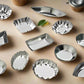 Small Tartlet Mold Set Tinplate - 1-1/2" To 2-1/2" - 6 Styles, - 72 Pcs