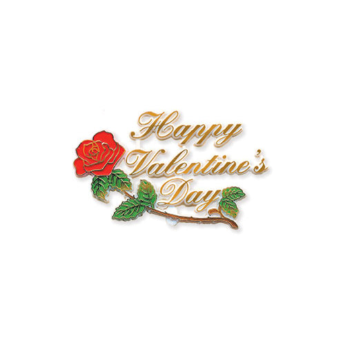 4" Happy Valentine's Day Rode Plaque - 3 or 24 pcs