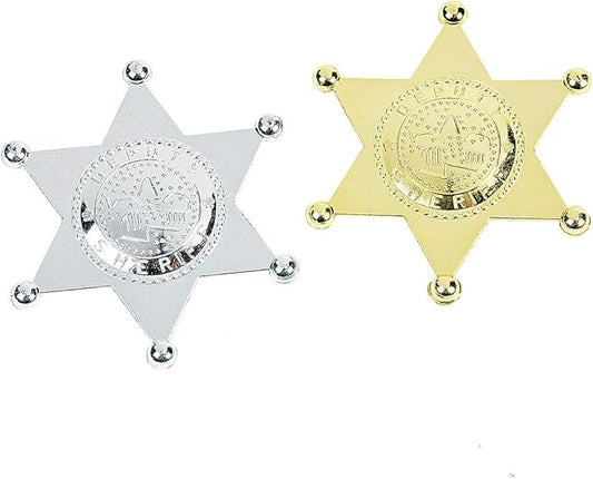 2.5" Plastic Sheriff Badge, 12/pk
