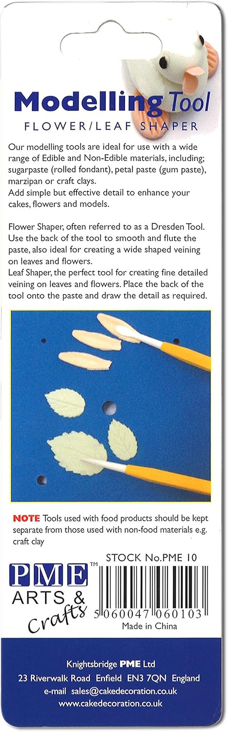 Karolyn's Favorite Fondant Tools, PME Flower/Leaf Modeling Tool #10, Dresden & Veining