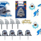 Oasis Supply, 23 Piece SHARK Cake Toppers for Parties, Kit #1 Includes a Shark Candle, 8" Pop-Top, Fin Cake Picks, Shark Mouth Cupcake Picks, Jumping Shark Pics, and a Happy Birthday Sign