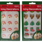 Christmas Edible Cake Decorations - Candy or Cupcake Topper -Gingerbread Man, Santa Face, Trees, Wreaths, Reindeer, & Christmas Boots 60 Pieces Total