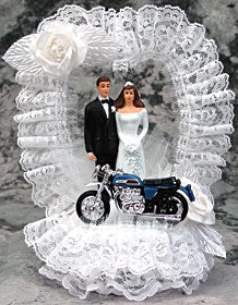 Motorcycle Wedding Cake Topper, D621, 9" high