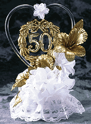 50th Anniversary Glass Heart Topper D-959, 8" high