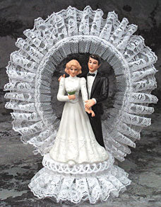 Porcelain Couple E102- Lace Arch - Polybag, 10" high