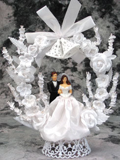 Bride with Satin Dress Wedding Cake Topper E214S- Polybag, 10" high