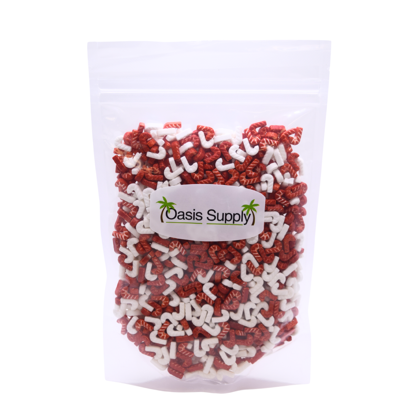 Oasis Supply, Christmas Cake Decorating, Cupcake Sprinkles, Cake Quins, and Edible Toppings, 200g - 7-ounce pouch (Candy Canes)