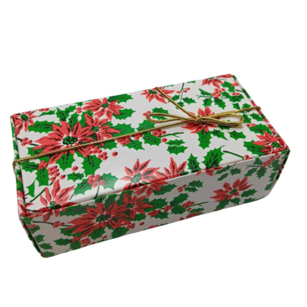 Poinsettia 1 lb. Candy Boxes Kit - 12 boxes, 12 pads & 12 gold loop ribbons