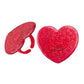 Red Glitter Heart Rings - 12 or 72 pcs