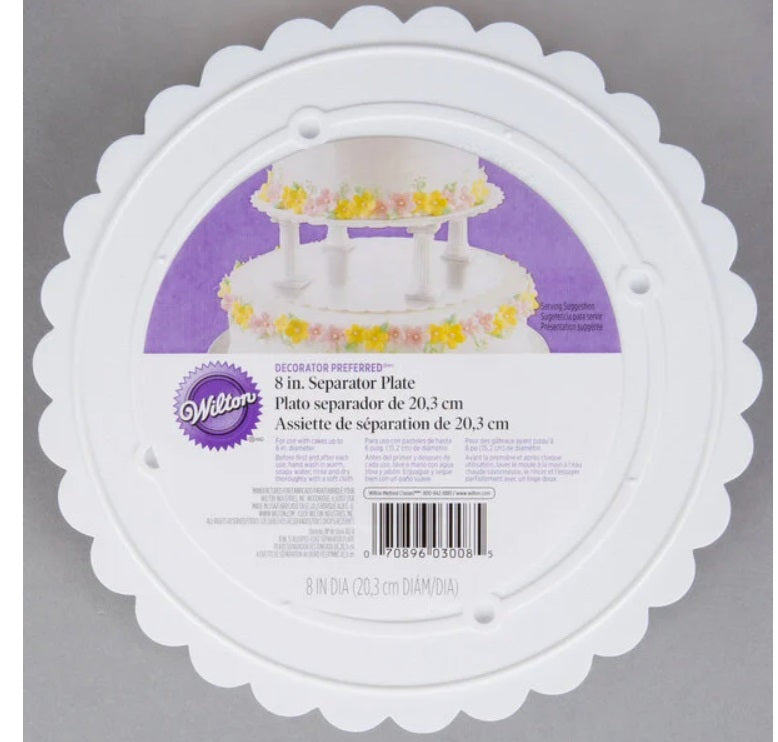 Wilton,  Decorator Preferred Round Scalloped Edge Cake Separator Plates, 6" to 14"