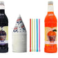 Snow Cone Kit - Bundle of Syrup Bottles, Spoon Straws, Cups - Snow Cone Supplies for Ice Chips, Sodas, & More