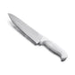 Chef Knife with White Handle, Serrated OR Straight Edge, Choose from 4 Sizes