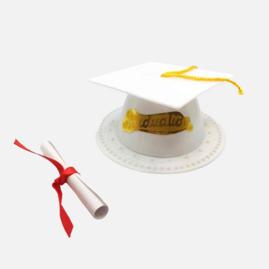 3.5" Graduation Cap Cake Topper with Diploma (Various Colors Available