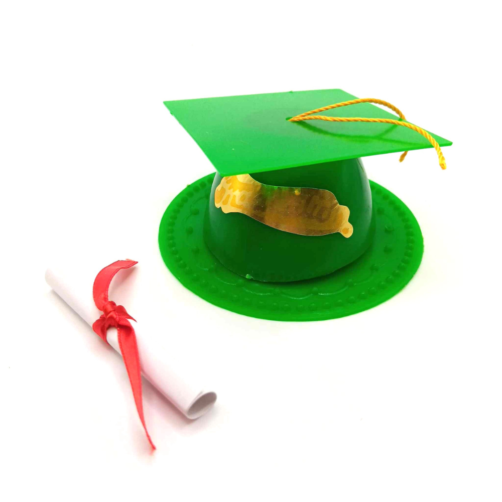 3.5" Graduation Cap Cake Topper with Diploma (Various Colors Available