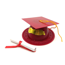 3.5" Graduation Cap Cake Topper with Diploma (Various Colors Available