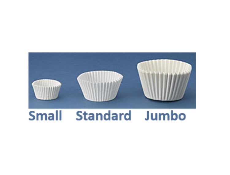 White Fluted Baking Cups - Small (mini) Size 1-1/2" x 1"