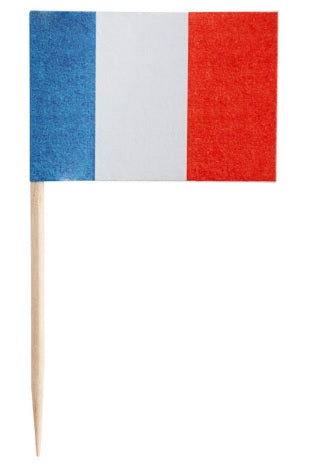 2 1/2" French Flag Toothpicks, 100 or 1000 count