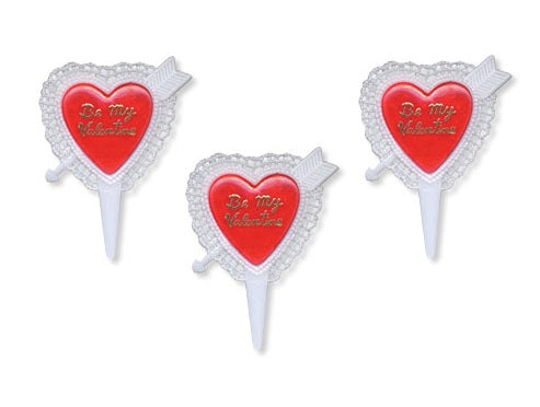 Valentine Arrow Heart Lace Pick - 12 or 144 pcs