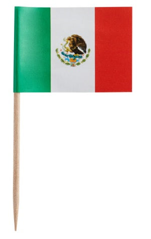 2 1/2" Mexican Flag Toothpicks, 100 or 1000 count