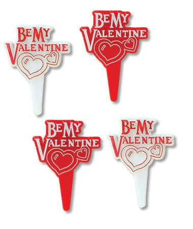 2.5" Be My Valentine Picks - 12 or 144 pcs