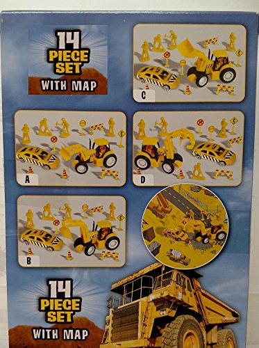 Oasis Supply Construction Play Set Cake Topper Kit #1- Map Included 14 pcs