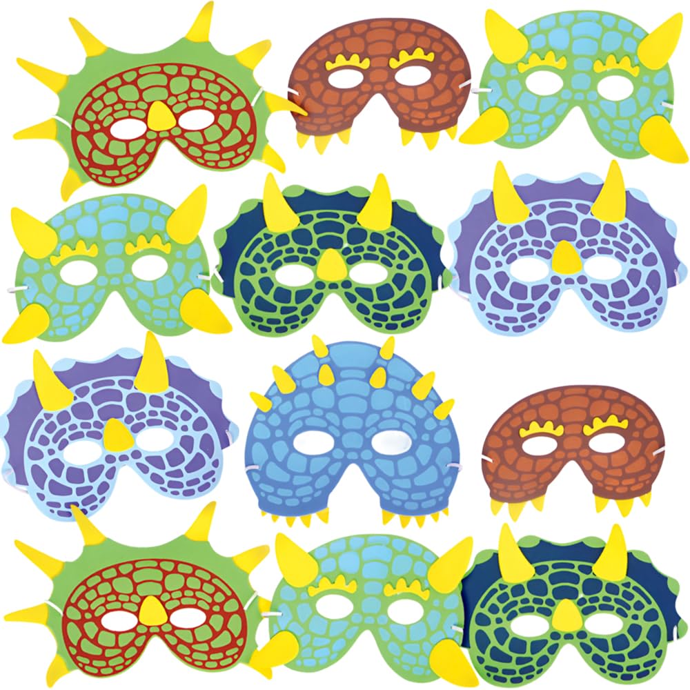 Dinosaur Foam Masks, 12 count