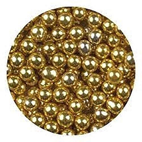 Oasis Supply Dragees Gold Sugar Cake Cupcake Cookie Sprinkles, 4mm, 2 oz