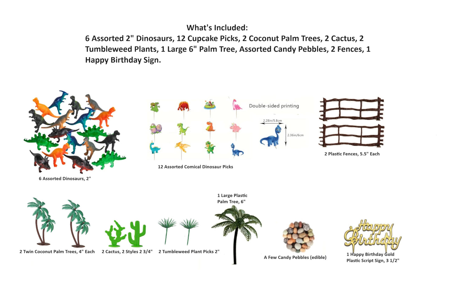 Oasis Supply, 28 Piece Dinosaur Cake Decorating Kit with Assorted Figures and Accessories for Dinosaur Cakes & Cupcakes