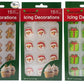 Christmas Edible Cake Decorations - Candy or Cupcake Topper -Gingerbread Man, Santa Face, Presents, 45 Pieces Total