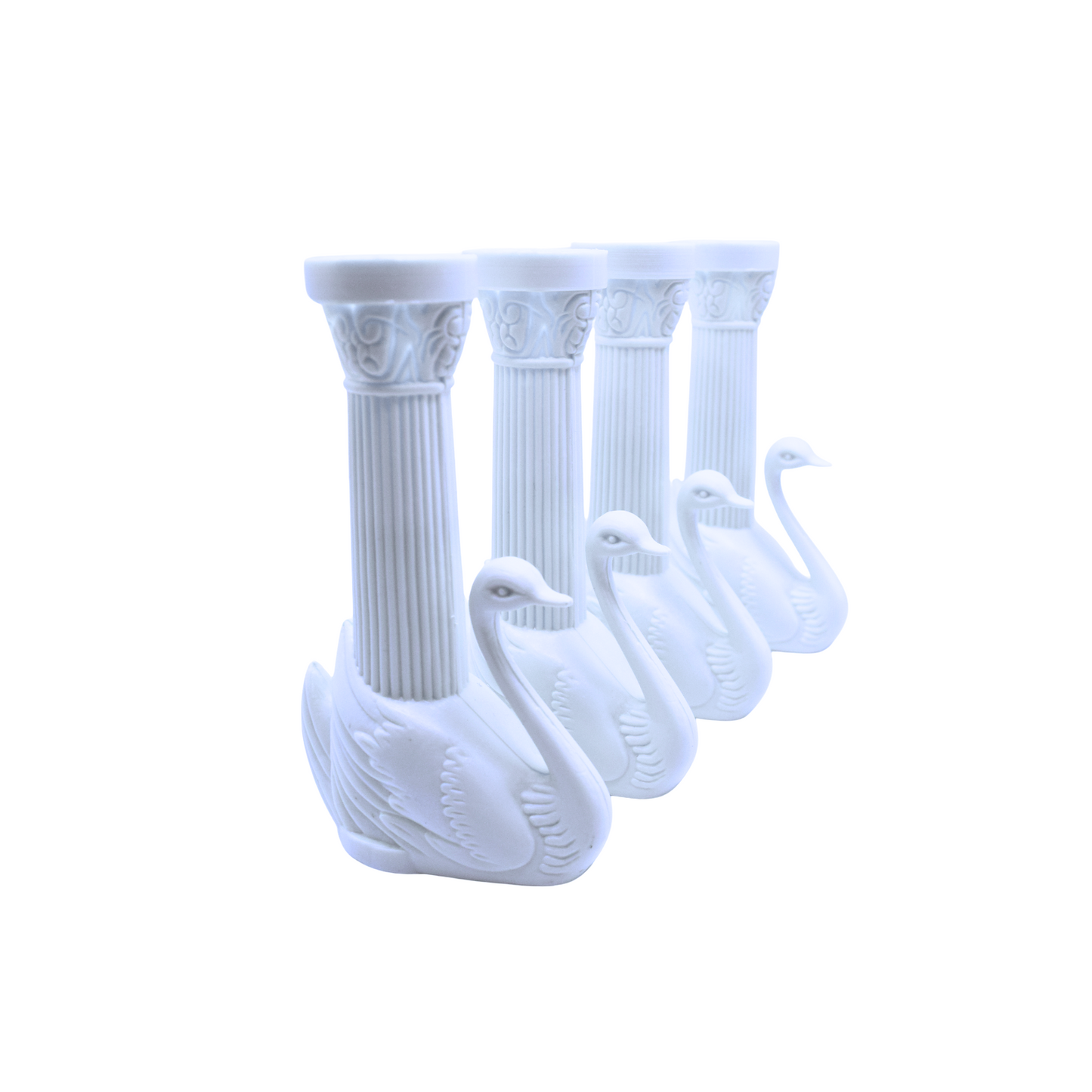 Bush Style - 4-1/2" Swan Pillars Only- Color: White  Pack: 36 pcs