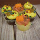 Thanksgiving Fall Edible Cake Decorations - Candy or Cupcake Topper - Assorted Leaves, Acorns, Turkeys, and Pumpkins, 30 Pieces Total