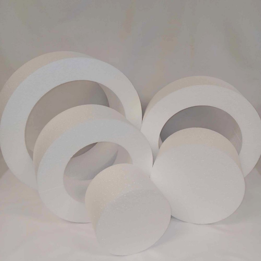 5 Piece Round Fake Cake Set / Dummy Cake Set - 5" High by 6" 8" 10" 12" 14" -- Stack up to 5 Tiers