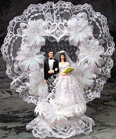 Elegance In Lace Cake Topper D695, 10 1/2" High