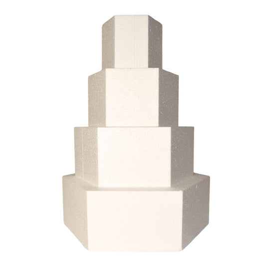 Hexagon Styrofoam Cake Dummies Various Sizes