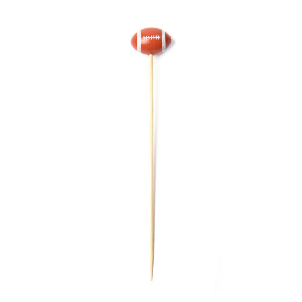 Football Bamboo Food / Cocktail Pick, 4 3/4"  - 100 or 1000 count