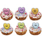 Candy Heart Conversation Cupcake Rings - 24 or 144 pack