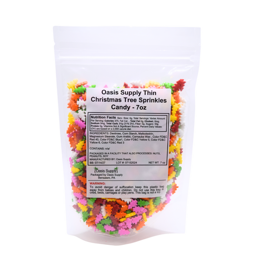 Oasis Supply, Christmas Cake Decorating, Cupcake Sprinkles, Cake Quins, and Edible Toppings, 200g - 7-ounce pouch (Assorted Christmas Trees)