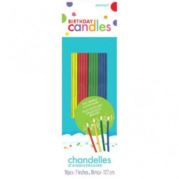 Sparkling Thin Party Novelty Candles Assorted Colors 18ct