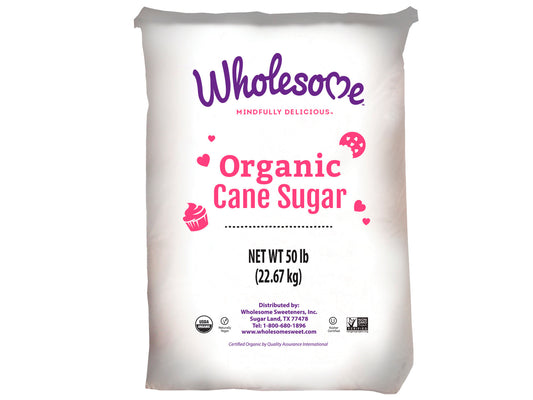 Wholesome Organic Cane Sugar, 50 lb bag