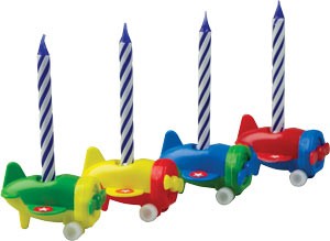 Airplane Candleholder Sets w/ 4 Candles