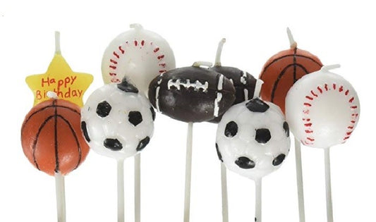 Sports Birthday Candles, 1 set (9 candles)