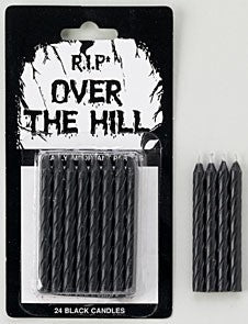 Over-The-Hill Black Candles, 2.5", 24 candles per card